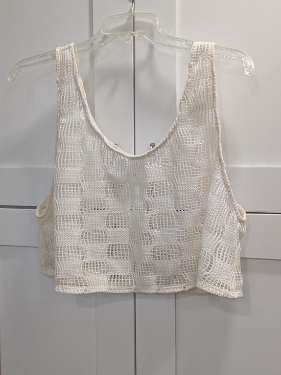 wild fable Tops - wild fable White Crochet Crop Tank